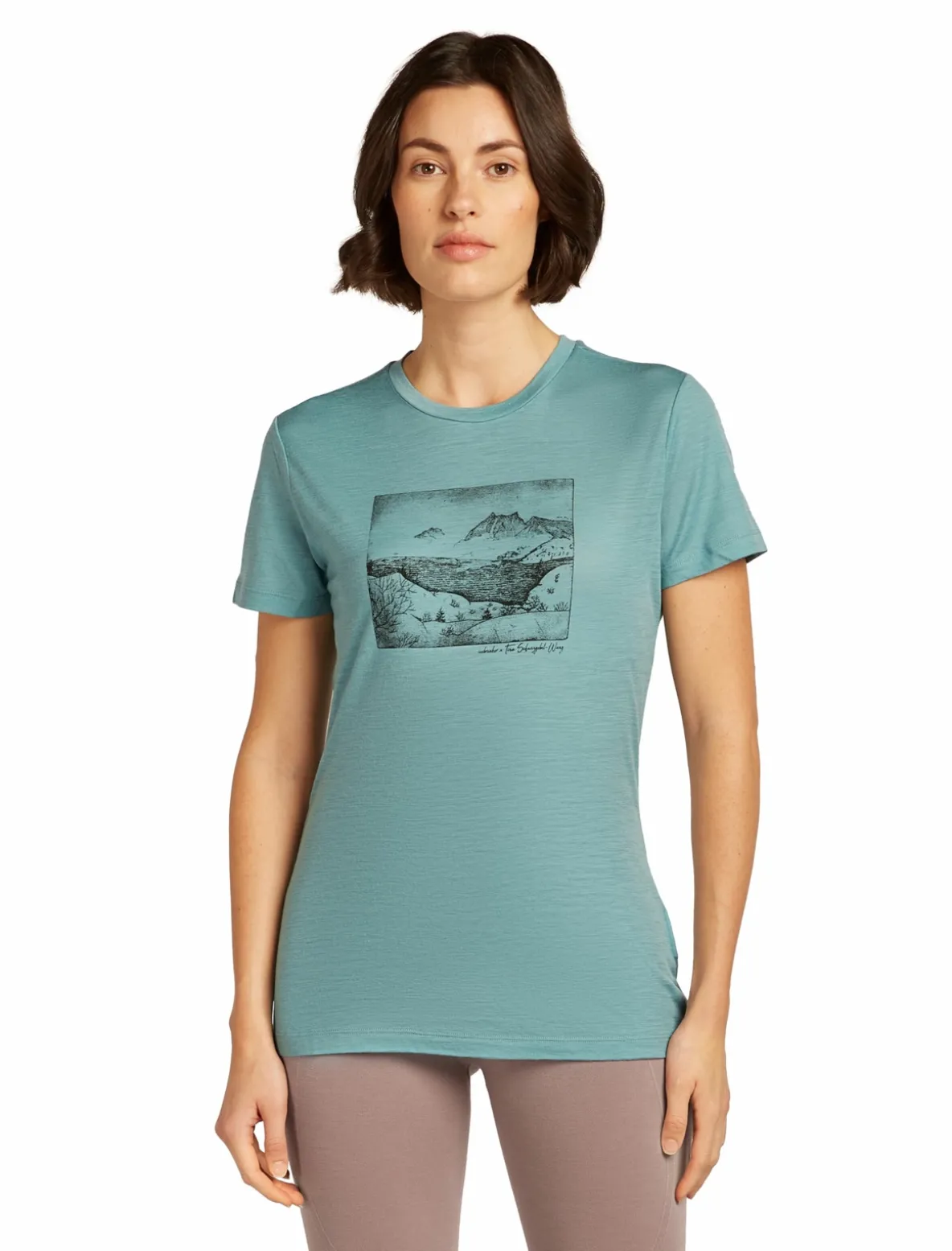 Koszulka Icebreaker Merino Tech Lite SS Tee Lake View Women