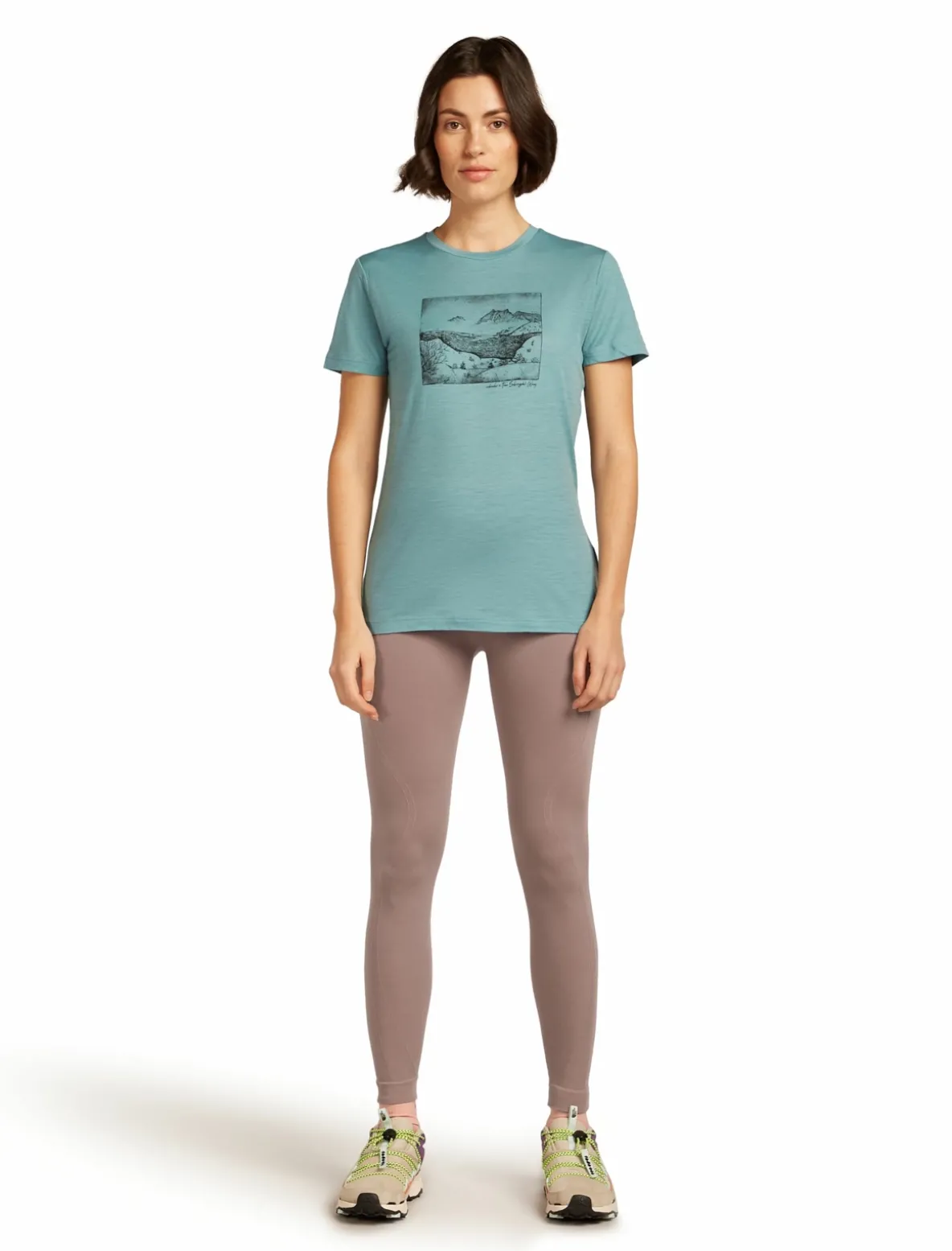 Koszulka Icebreaker Merino Tech Lite SS Tee Lake View Women