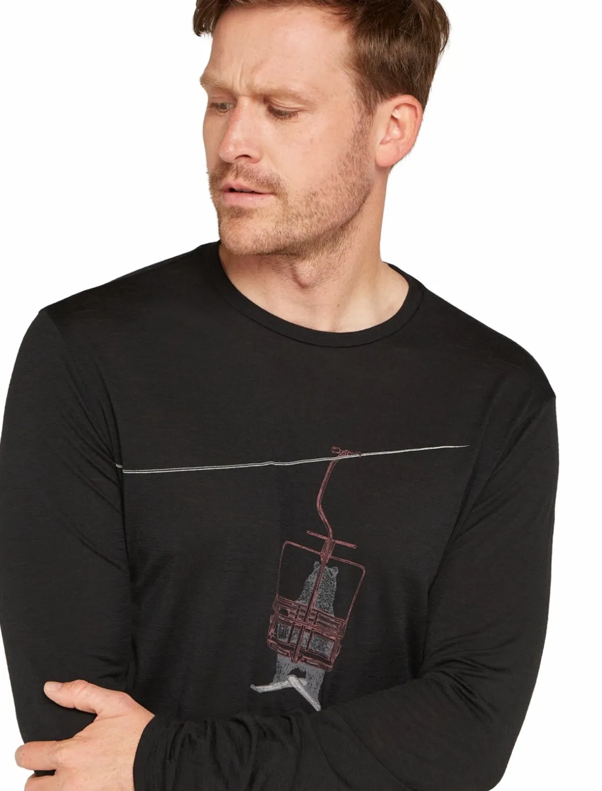 Koszulka Męska Icebreaker Merino Tech Lite LS Tee Bear Lift